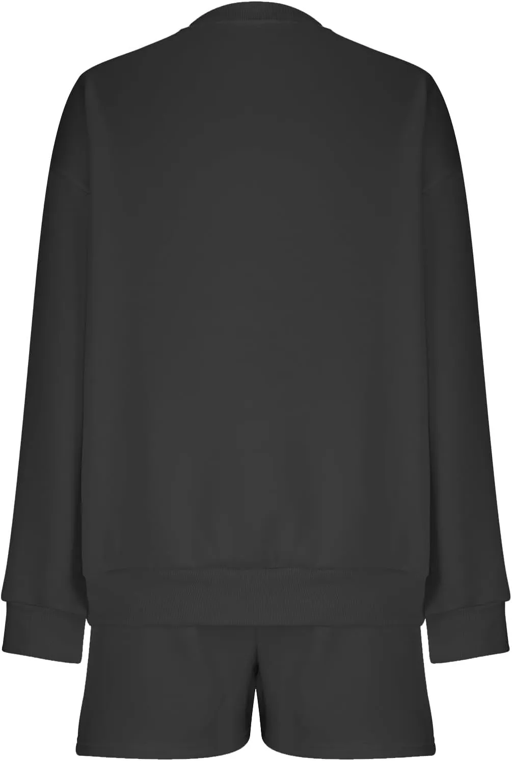 2 Piece Outfits Sweatsuit For Women Oversized Crewneck Sweatshirt & Lounge Shorts Set 2023 Fall Fashion Tracksuit