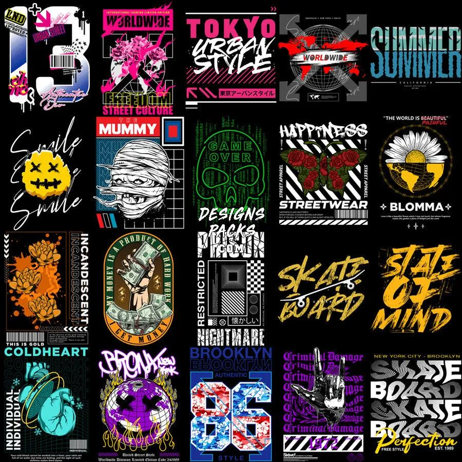 200 Streetwear Designs Bundle PNG   SVG