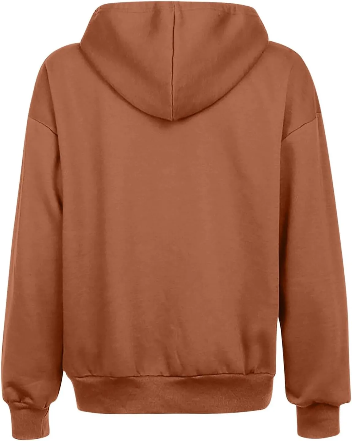 2024 Fall Trendy Hoodie Oversized Solid Long Sleeve Full Zip Up Casual Drawstring Hooded Jacket Loose Open Front Coat
