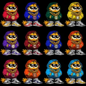 32 Garfield Swag Cat Cartoon Football Designs Bundle PNG