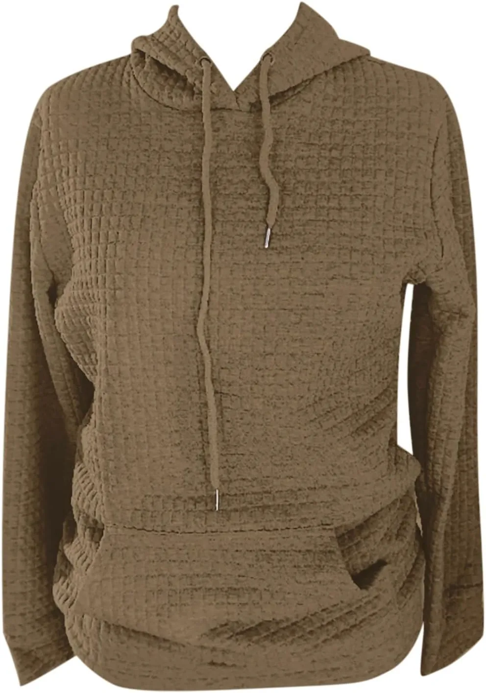 aihihe Women's Lightweight Waffle Hoodies 2023 Fall Casual Sweatshirt Trendy Dressy Drawstring Pullover Tops with Pockets
