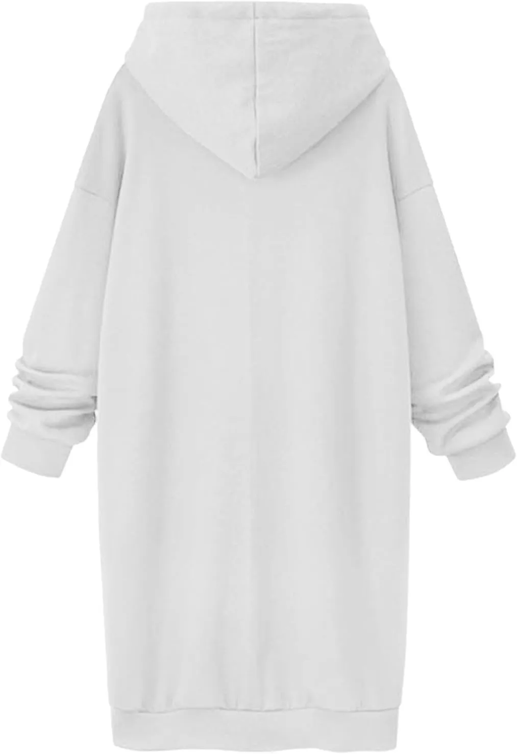 Akklian Women's Hoodie Sweatshirt Dress Knee Length Long Pullover Tops Split Hem Drawstring Hoodies Fall Winter Plush Sweater