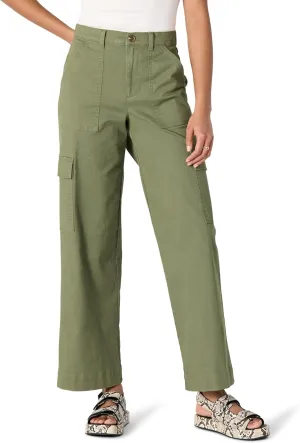 Amazon Essentials Women's High-Rise Regular-Fit Full-Length Cargo Khaki Pant