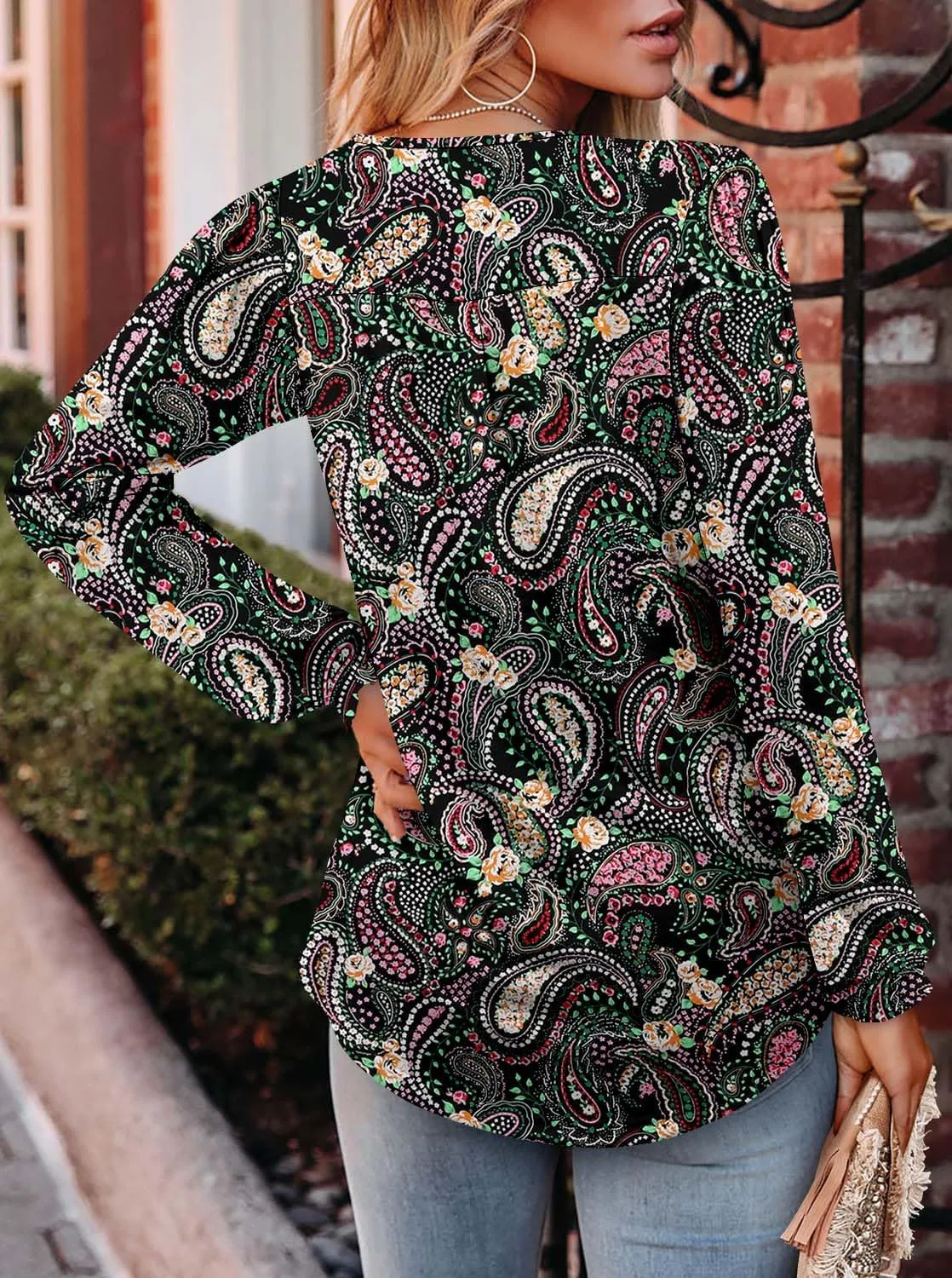 Angerella Long Sleeve Shirts for Women Comfy V Neck Fall Tops Dressy Casual Blouses Trendy Tunic Tops for Leggings S-3XL