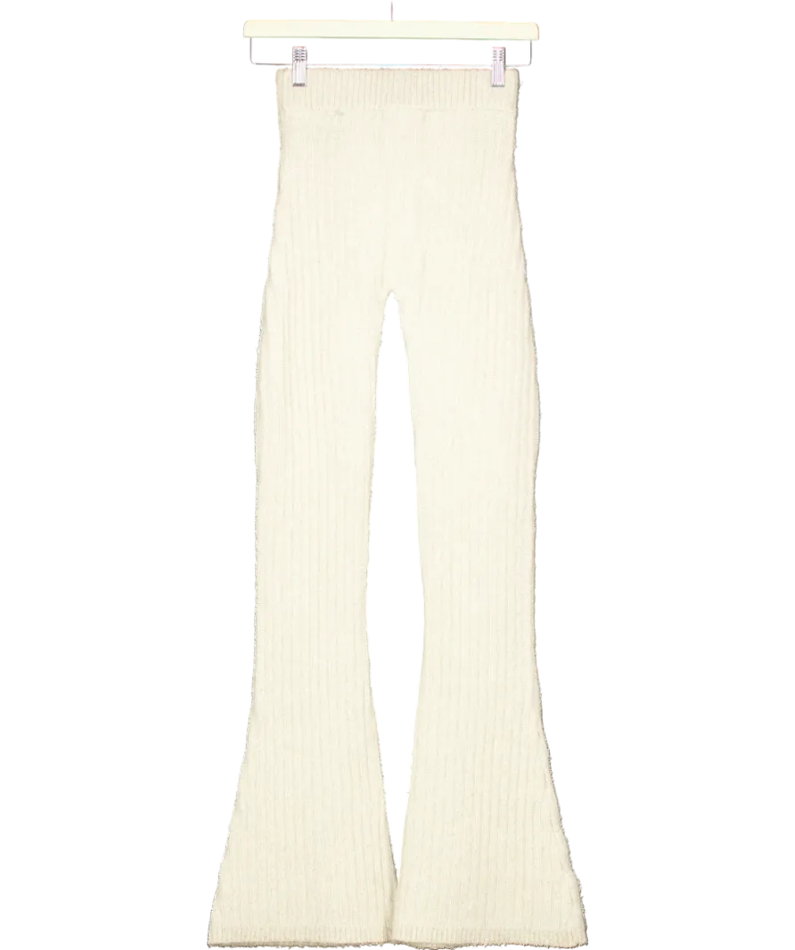 ASTA RESORT Cream Diana Knitted Leggings - Snow Shimmer UK XS