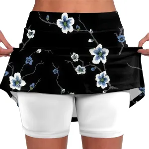 Athletic Skorts for Women with Pockets Lightweight Elastic Yoga Culottes High Waist Skinny Tennis Skirt Golf Skorts