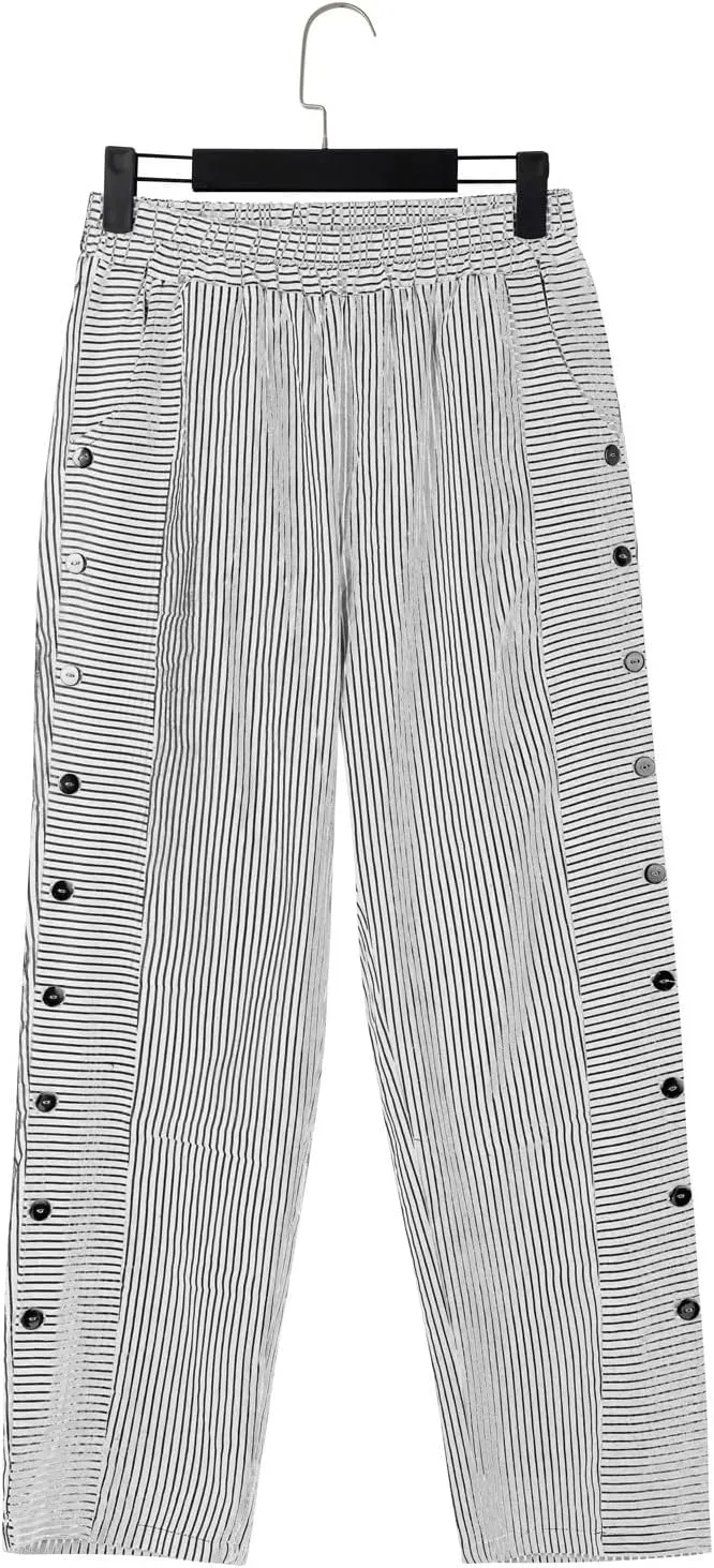 Baggy Harem Elastic Waist Palazzo Waist Side Back Four Pockets 9/10 Pants Drawstring Loose Fit Summer Pants Trousers