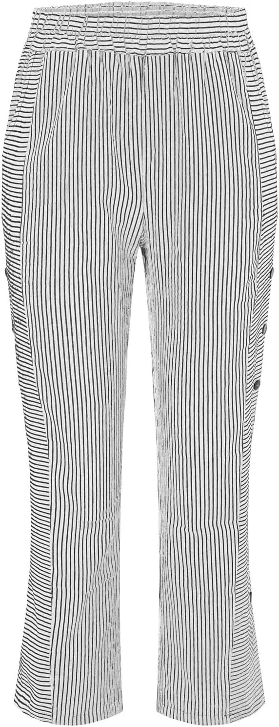 Baggy Harem Elastic Waist Palazzo Waist Side Back Four Pockets 9/10 Pants Drawstring Loose Fit Summer Pants Trousers