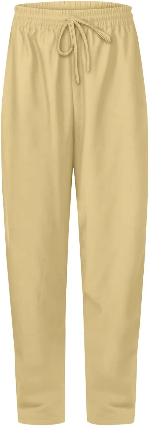 Baggy Wide Leg Sweatpants for Women Fleece Joggers with Pockets Comfy High Waist Lounge Pants Drawstring Sweat Pants