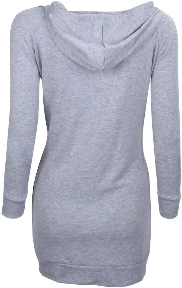BEPEI Womens Long Sleeve Tunic Hoodie Dressy String Sweatshirts With Pockets