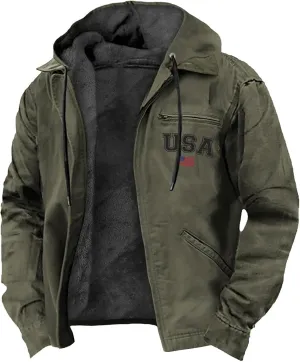 Big And Tall Winter Sherpa Lined Jacket: Jackets For Men Hoodie Mens Heavyweight Fleece Warm Trucker Hoodies Coat