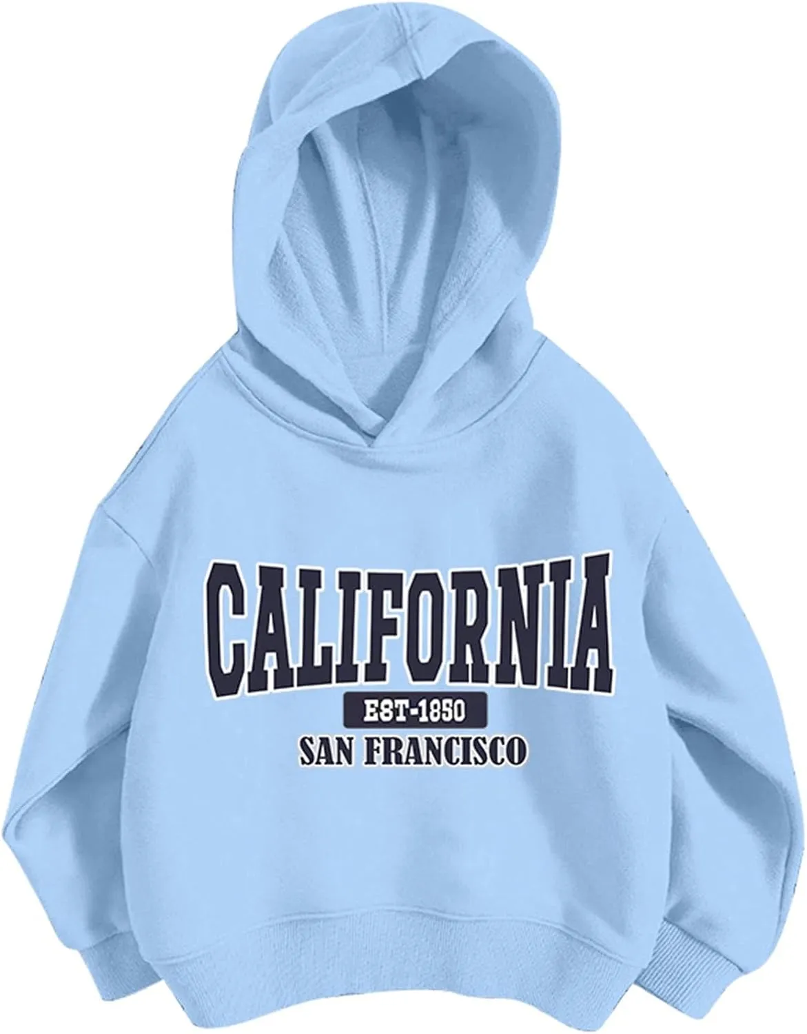 California Hoodies for Girls Graphic Letter Print Pullover Oversized Sweatshirts Long Sleeve Casual Loose Tops Preppy Clothes