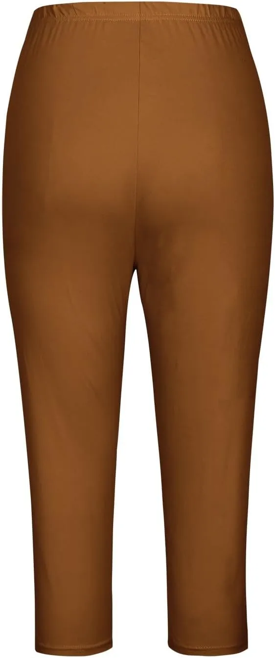 Capri Leggings for Women Fabric Bow Tie Belt Peach Hip Tight Waist High Hip Movement Yoga Shorts Cropped Pants High