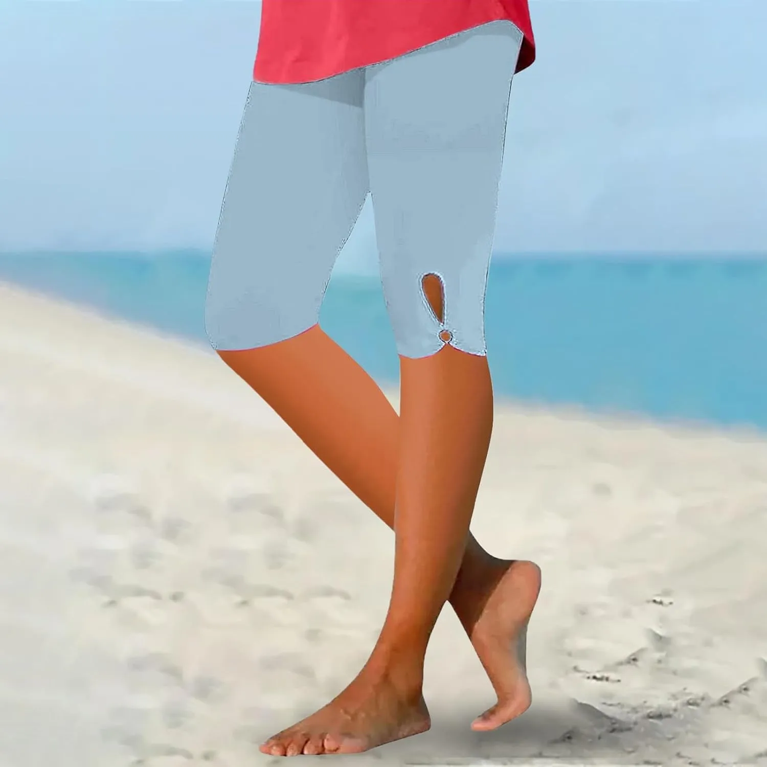 Capri Leggings for Women High Waist Cropped Yoga Pants Summer Casual Lightweight Soft Workout Lounge Capris