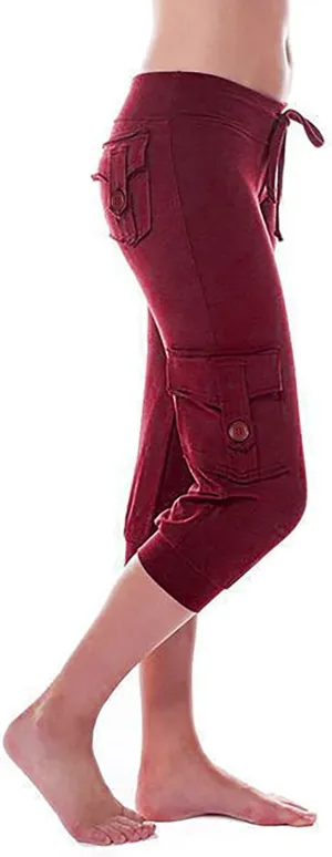 Capri Pants for Women 2024 Summer Casual Capri Leggings Lightweight High Wasit Stretch Cropped Trousers with Pockets