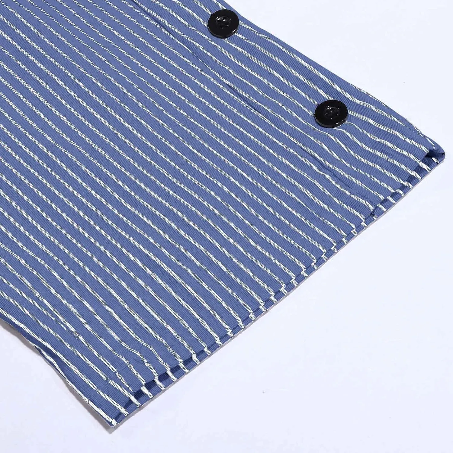 Capri Pants for Women Casual Striped Linen Pants Loose Fit Drawstring Trousers High Waist Cropped Trousers