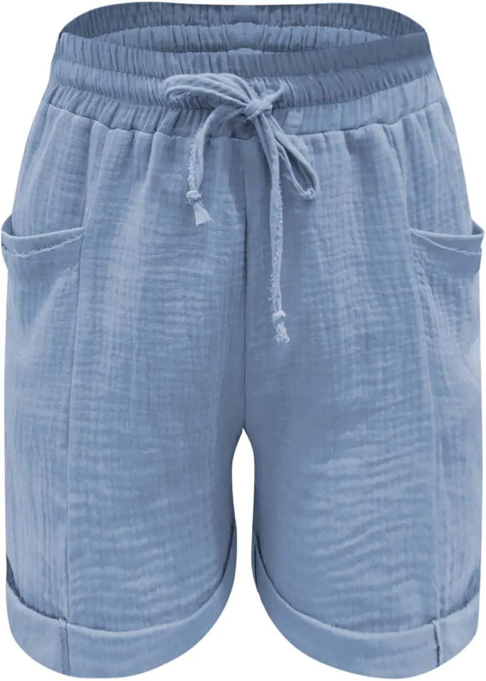 Capri Pants for Women Casual Summer Drawstring Elastic High Waist Linen Pant Cotton Linen Yoga Cropped Trousers
