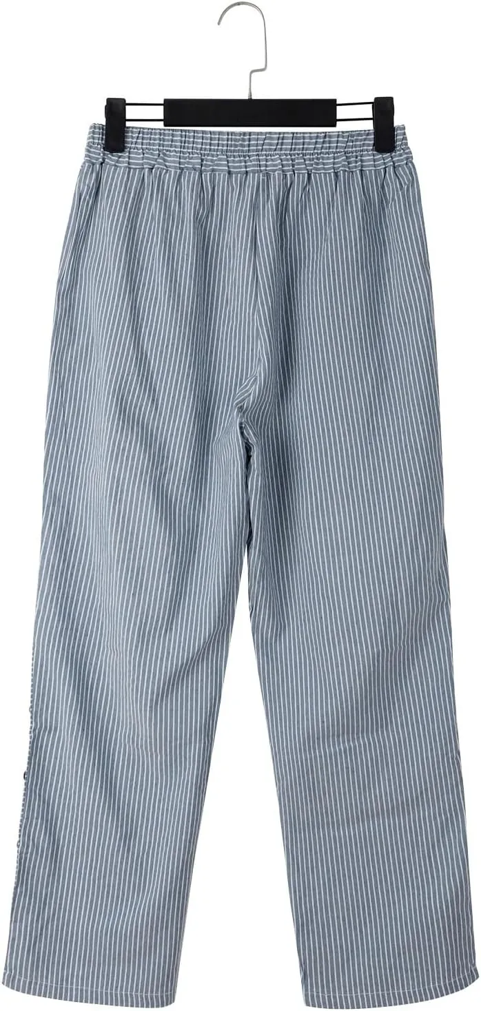 Capri Pants for Women Cotton Linen Pants,Summer Wide Leg Casual Loose Drawstring High Waist Palazzo Pants