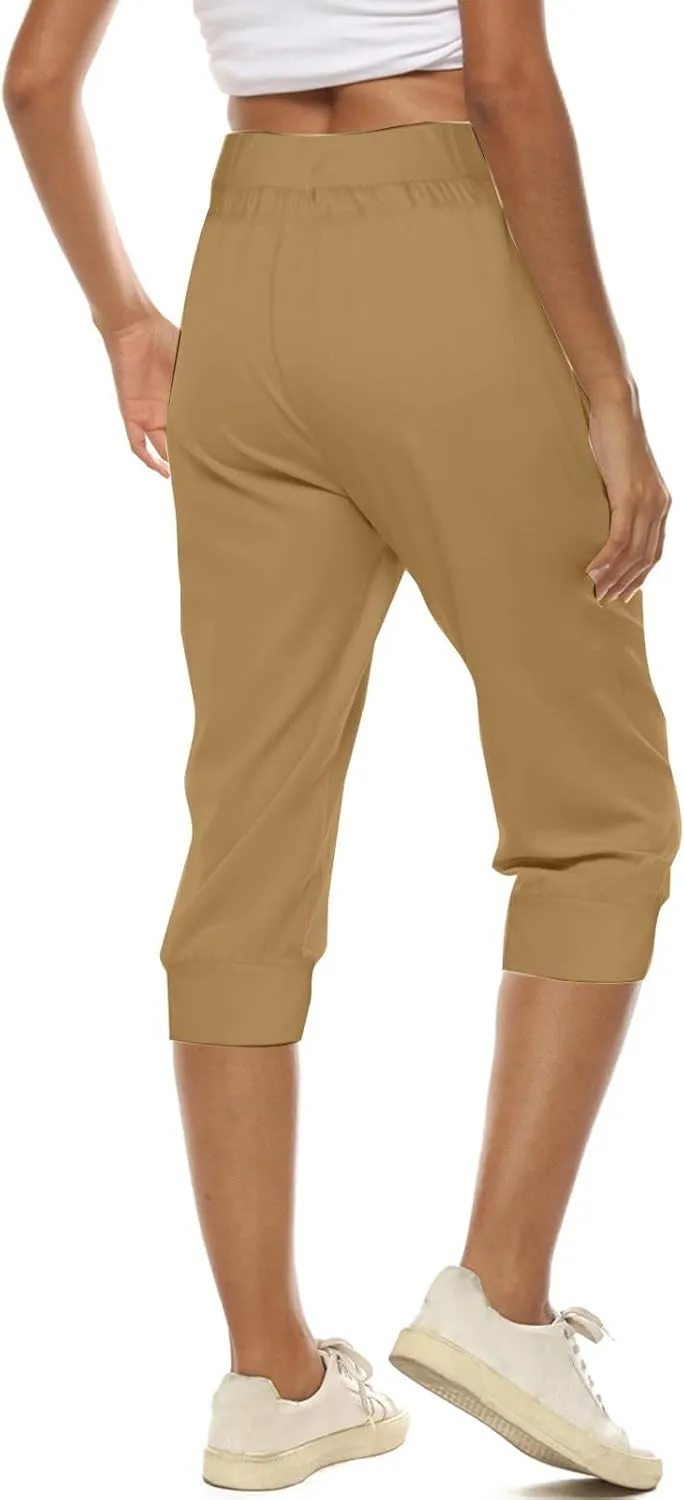 Capri Pants for Women High Waist Drawstring Capris Casual Trousers Summer 2025 Vacation Capri Pants with Pockets
