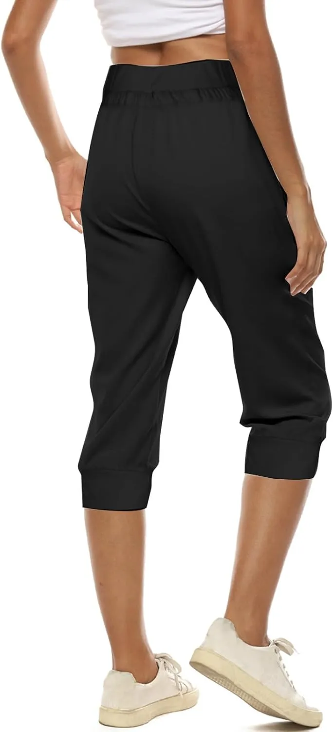 Capri Pants for Women High Waist Drawstring Capris Casual Trousers Summer 2025 Vacation Capri Pants with Pockets