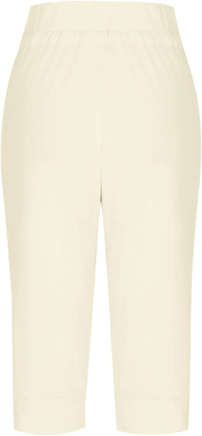 Capri Pants for Women High Waist Drawstring Capris Casual Trousers Summer 2025 Vacation Capri Pants with Pockets