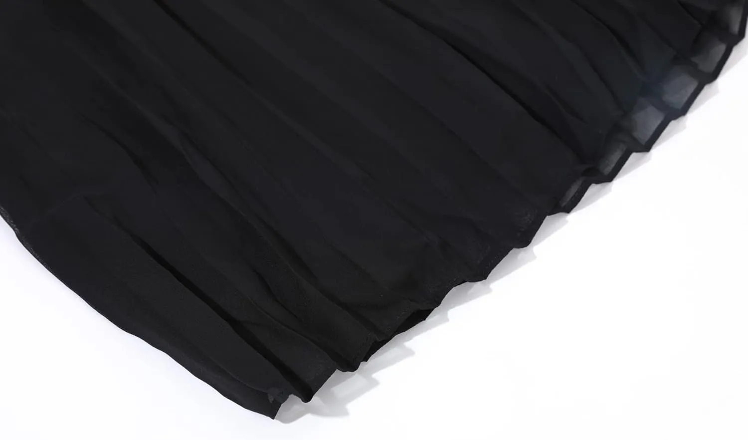 chouyatou Women's Elastic Waist A-Line Pleated Chiffon Cropped Wide Leg Pants Culottes