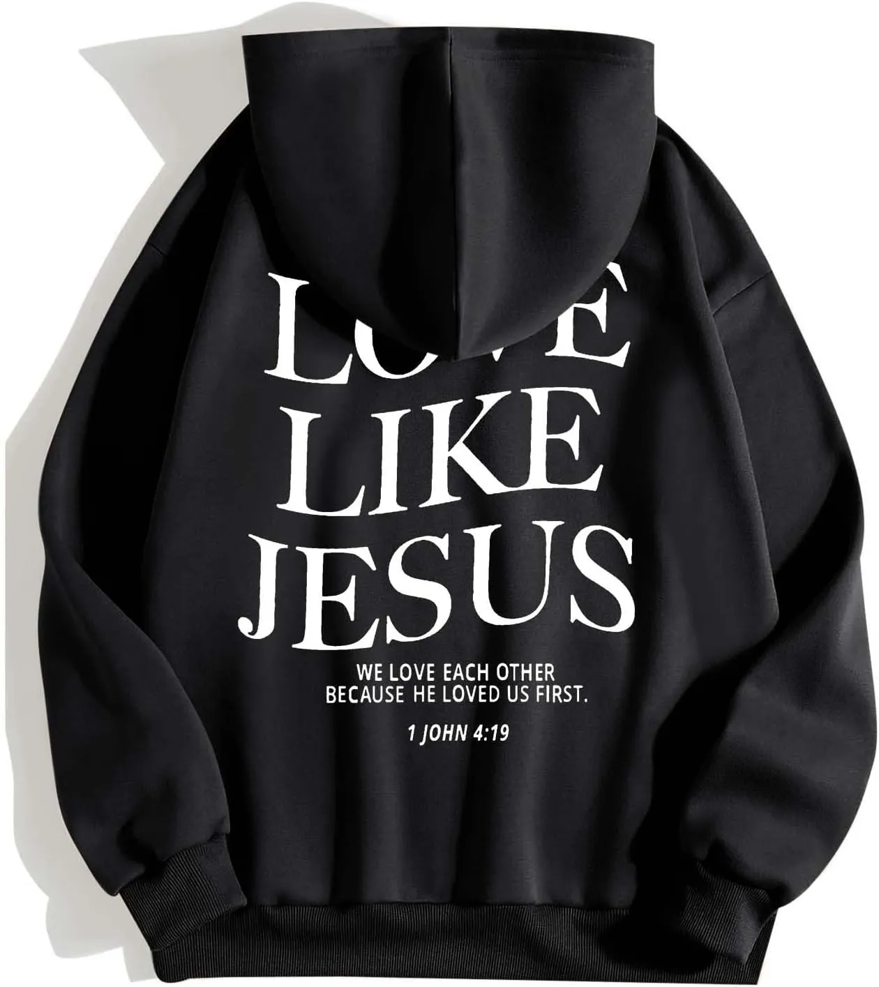 Christian Sweatshirt Women Jesus Loves You Hoodie Oversized Jesus Faith Pullover Inspirational Long Sleeve Tops