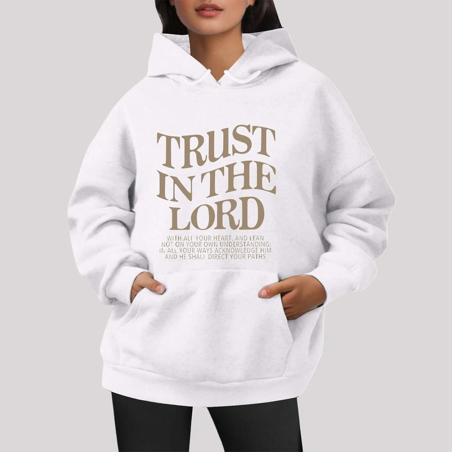 Christian Sweatshirts For Women Trust In The Lord Hoodies Long Sleeve Oversized Hoodies Faith Bible Verse Sweatshirt