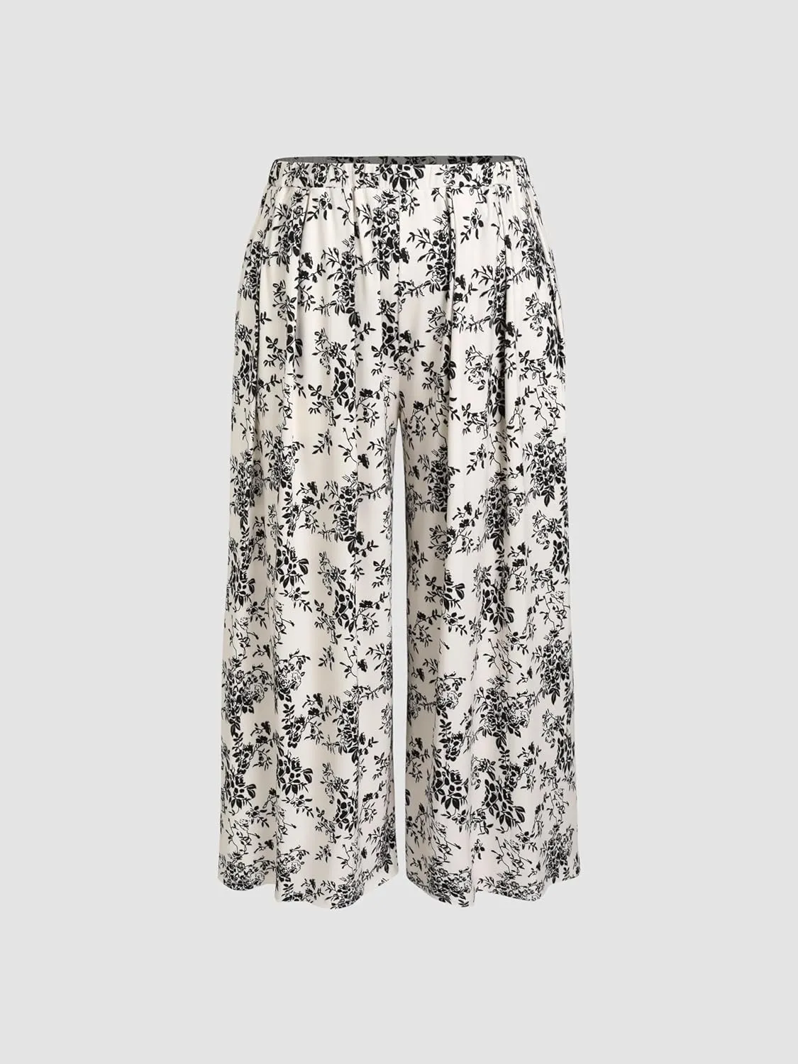 CIDER Womens Plus Size Wide Leg Pants Palazzo Flowy Elastic Waist Pants with Pockets