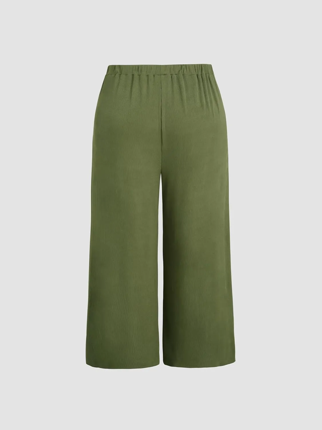 CIDER Womens Plus Size Wide Leg Pants Palazzo Flowy Elastic Waist Pants with Pockets
