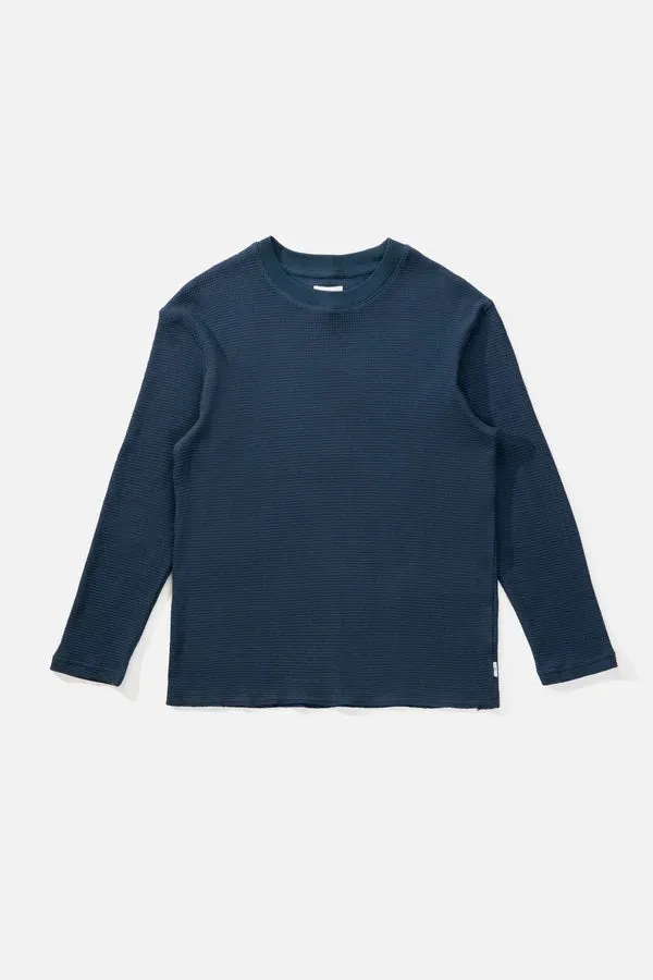 Classic Waffle Knit Shirt (Navy)