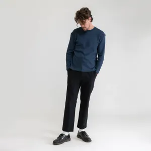 Classic Waffle Knit Shirt (Navy)