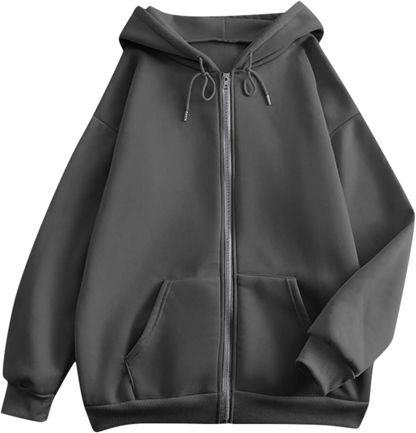 COTECRAM Women Zip Up Y2K Hoodie Fall Oversized Sweatshirts Casual Long Sleeve Drawstring Hooded Jacket 2024 Clothes