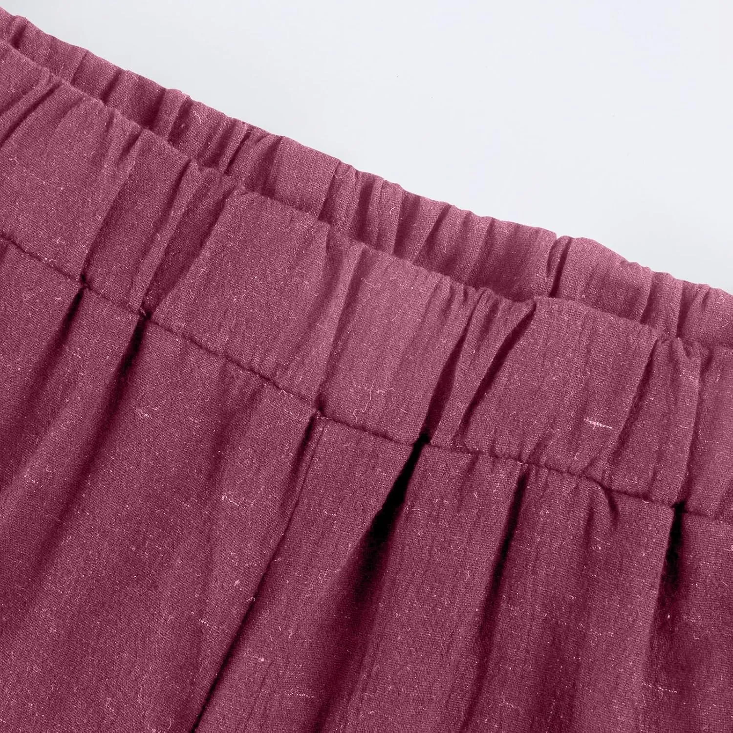 Cotton Linen Capri Pants for Women Trendy Summer High Waisted Lounge Pants Loose Straight Leg Trousers with Pockets