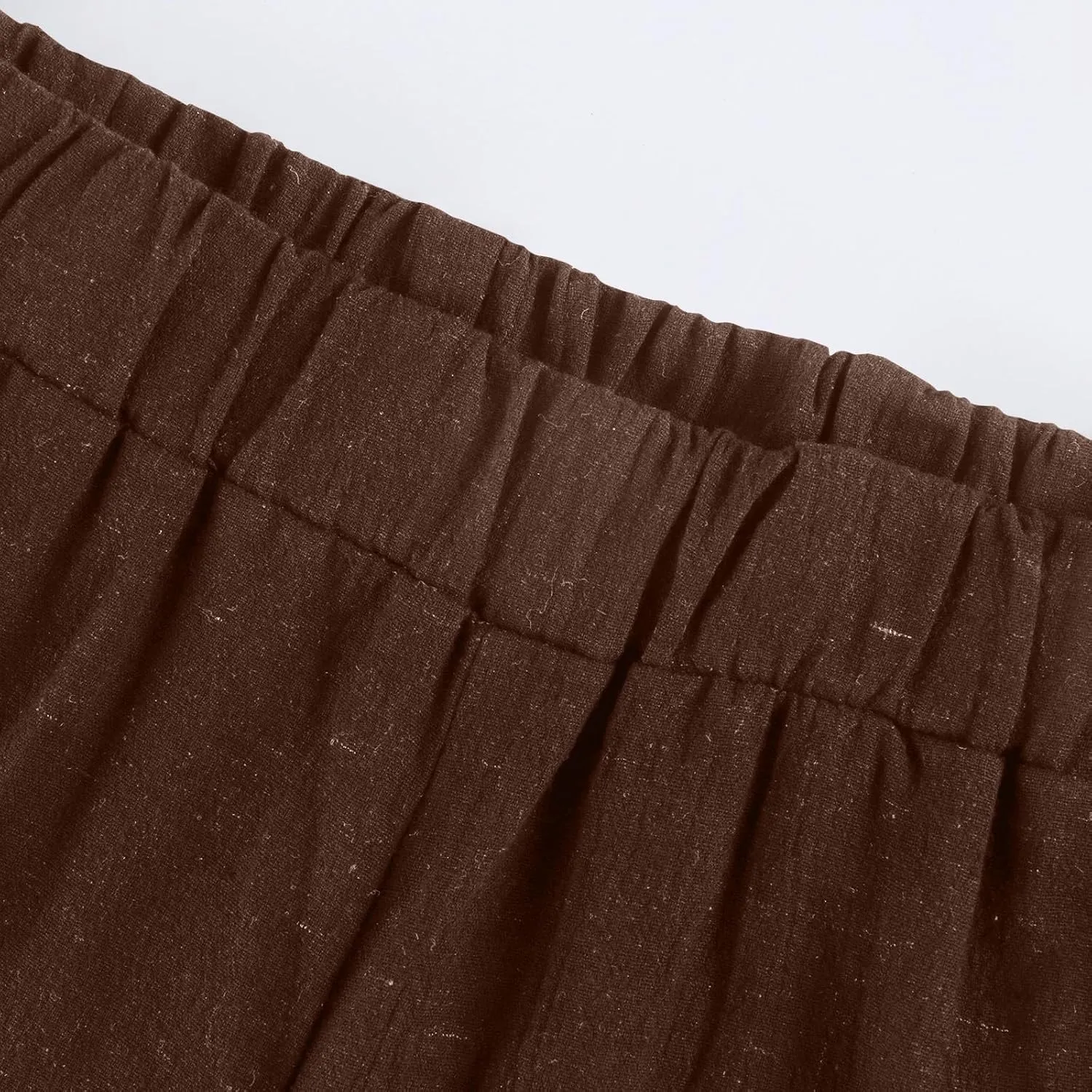 Cotton Linen Capri Pants for Women Trendy Summer High Waisted Lounge Pants Loose Straight Leg Trousers with Pockets