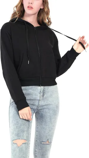 Cropped Zip Up Hoodie Women White Black Grey Cotton Fleece Zipper Short Crop Sweatshirt Jacket Sweater Oversized