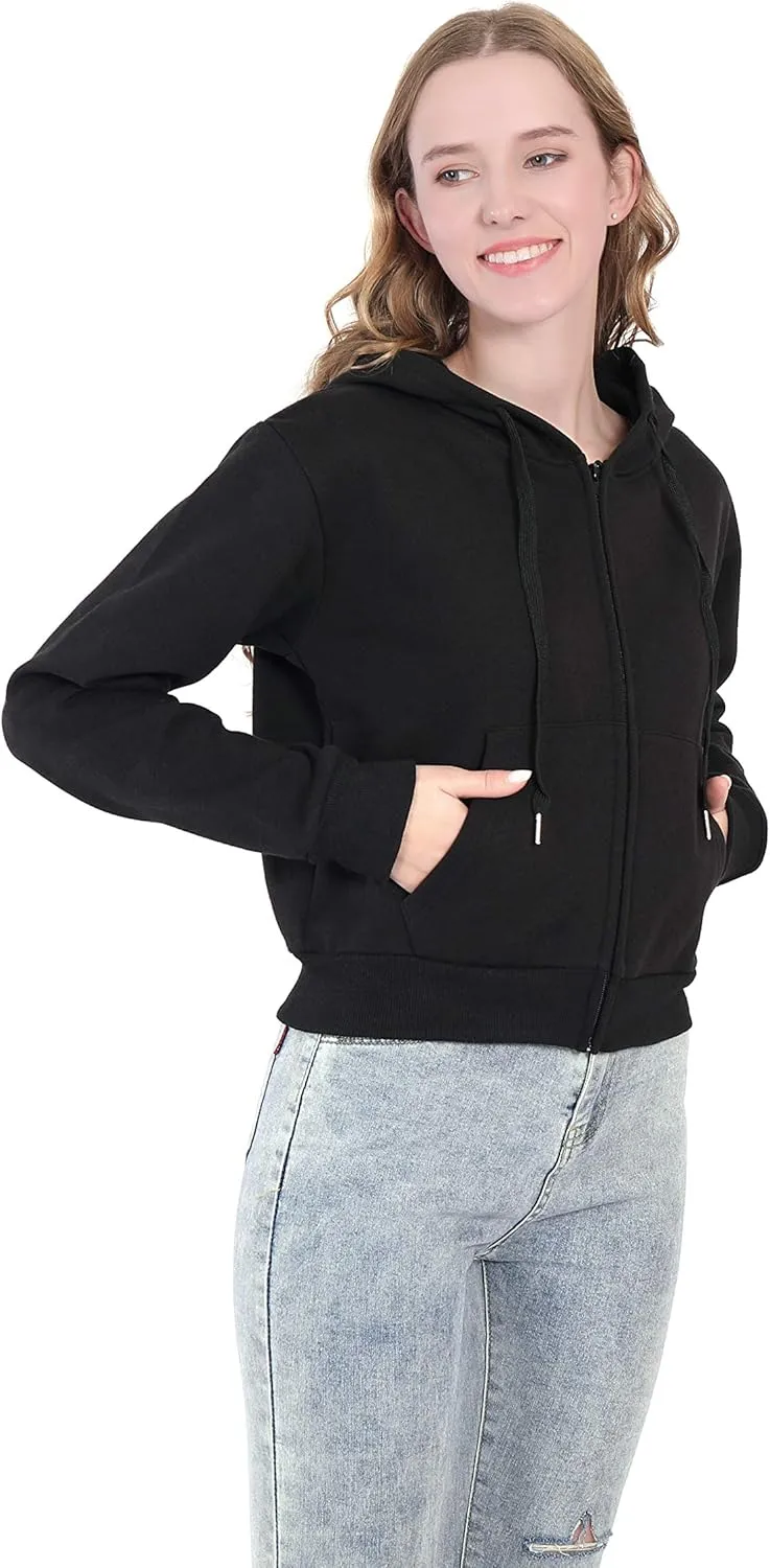 Cropped Zip Up Hoodie Women White Black Grey Cotton Fleece Zipper Short Crop Sweatshirt Jacket Sweater Oversized