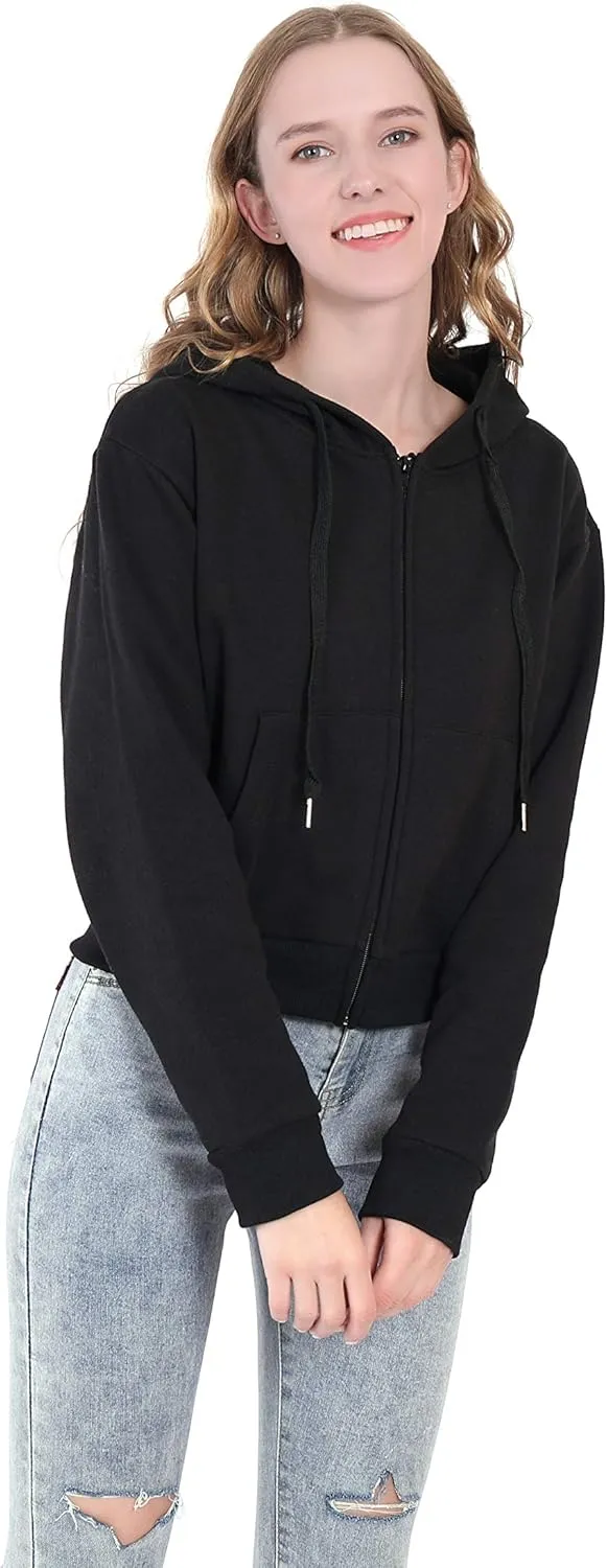 Cropped Zip Up Hoodie Women White Black Grey Cotton Fleece Zipper Short Crop Sweatshirt Jacket Sweater Oversized