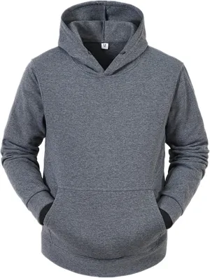 DuDubaby Men Long Hooded Sweatshirt Autumn and Winter Hooded Sweater Long Sleeve Sweater Top