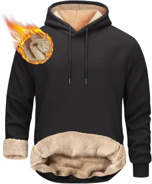 Fleece Hoodie Men Pullover Heavyweight Thick Winter Warm Hooded Sweatshirt Thermal Windproof Jacket Hoodies with Pocket