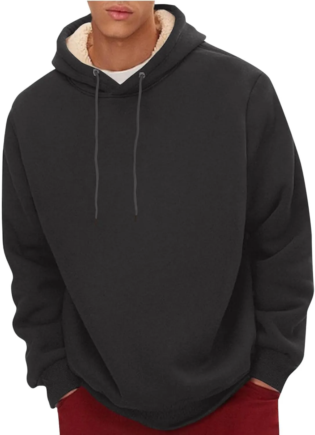Fleece Hoodie Men Pullover Heavyweight Thick Winter Warm Hooded Sweatshirt Thermal Windproof Jacket Hoodies with Pocket
