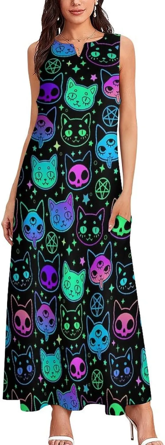 Giraffe Dresses Womans Short Sleeve Summer Dress Waisted Shirtdress V Neck Casual Singlet Swing Beach Dress