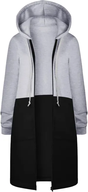 GOFULY Sweatshirt Dresses For Women Lightweight Zip Up Hoodies Fleece Fall Long Sleeve Knee Length Tunic Outfits Jackets