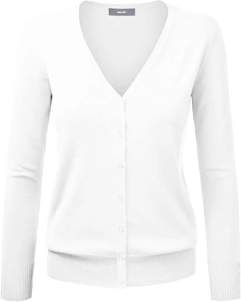 Gothden Women Basic Spring Button Down Cardigan