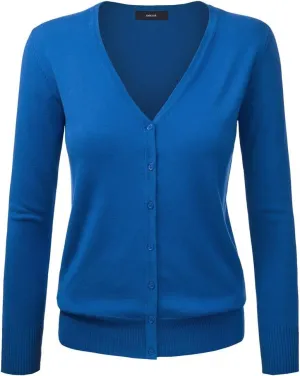 Gothden Women Basic Spring Button Down Cardigan