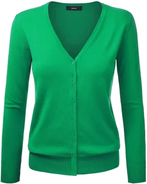 Gothden Women Basic Spring Button Down Cardigan