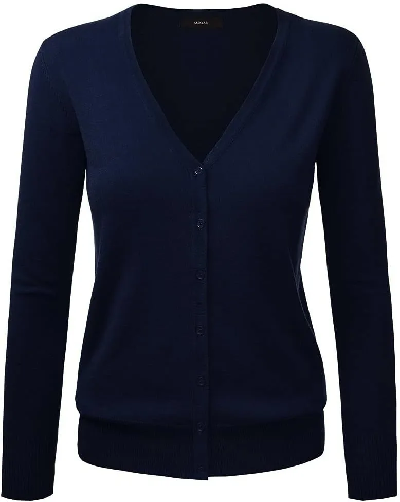 Gothden Women Basic Spring Button Down Cardigan