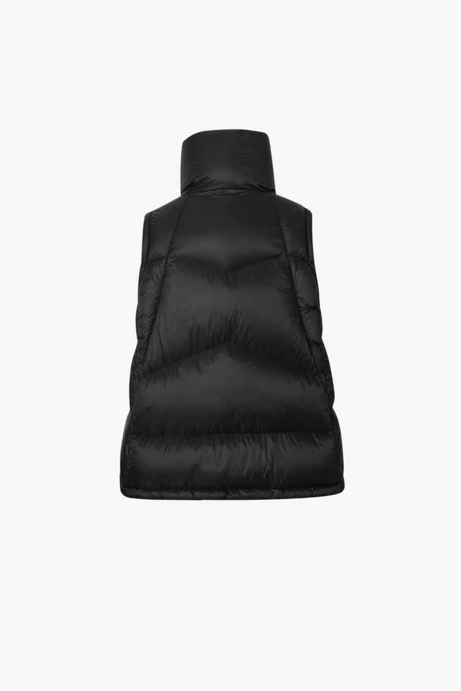 High Neck Goose Down Puffer Vest Black