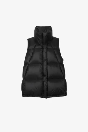 High Neck Goose Down Puffer Vest Black