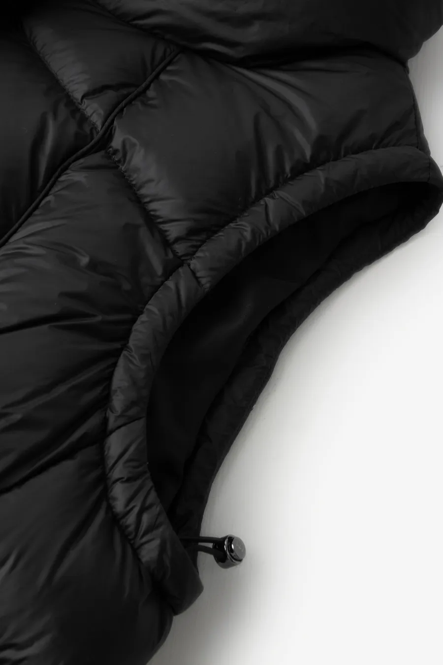 High Neck Goose Down Puffer Vest Black